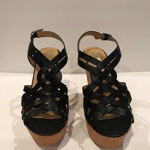 Black Strappy Wedges Size 8 1/2